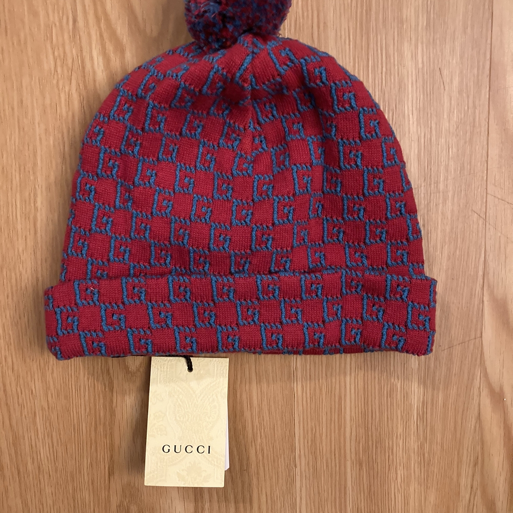 Gucci Square G Knitted Hat In Red - Authentic - Picture 4 of 4